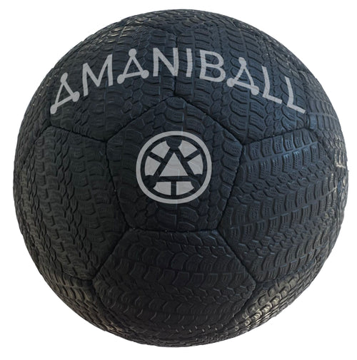 Black Amaniball with 'AMANIBALL' branding on a white background